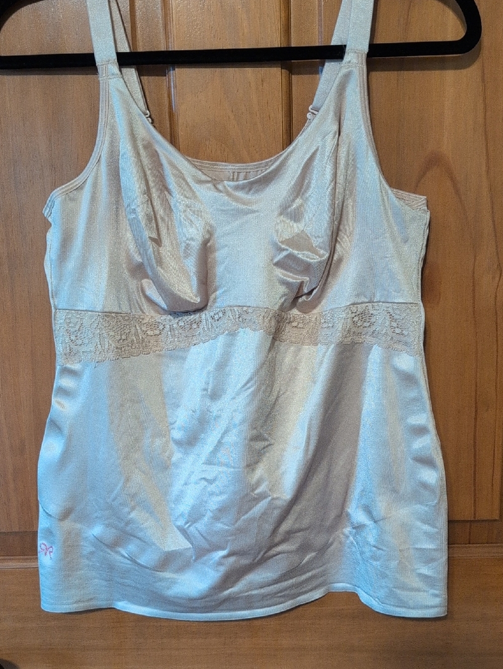 Ruby Ribbon Satin Lace Camisole Tank in Light Cream